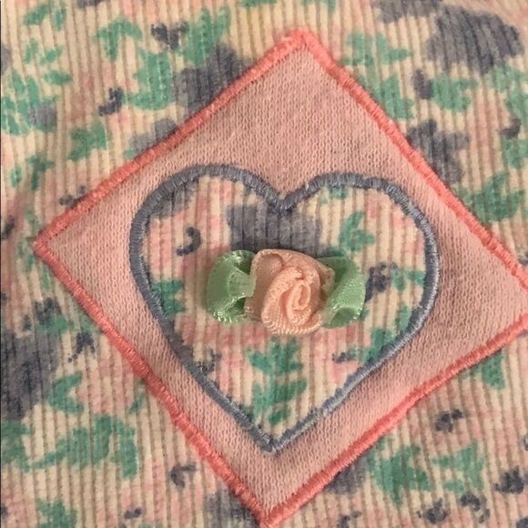 Vtg  floral corduroy footie onesie romper - Picture 8 of 8